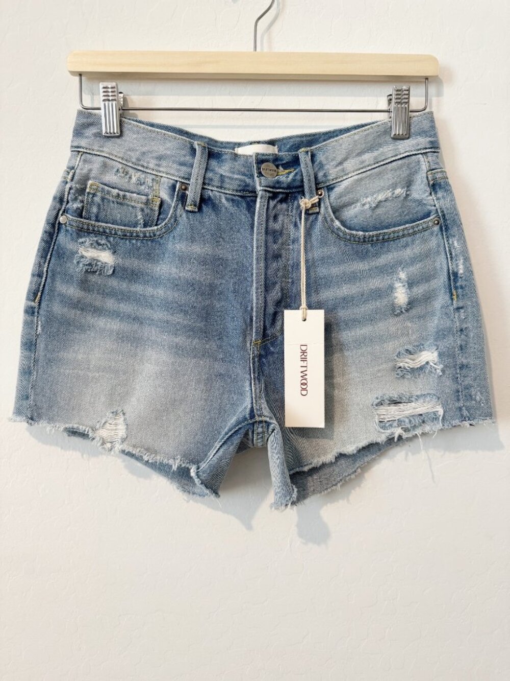 Driftwood Goldie Cut Off Jean Shorts 24 Distressed Denim Boho Summer Western